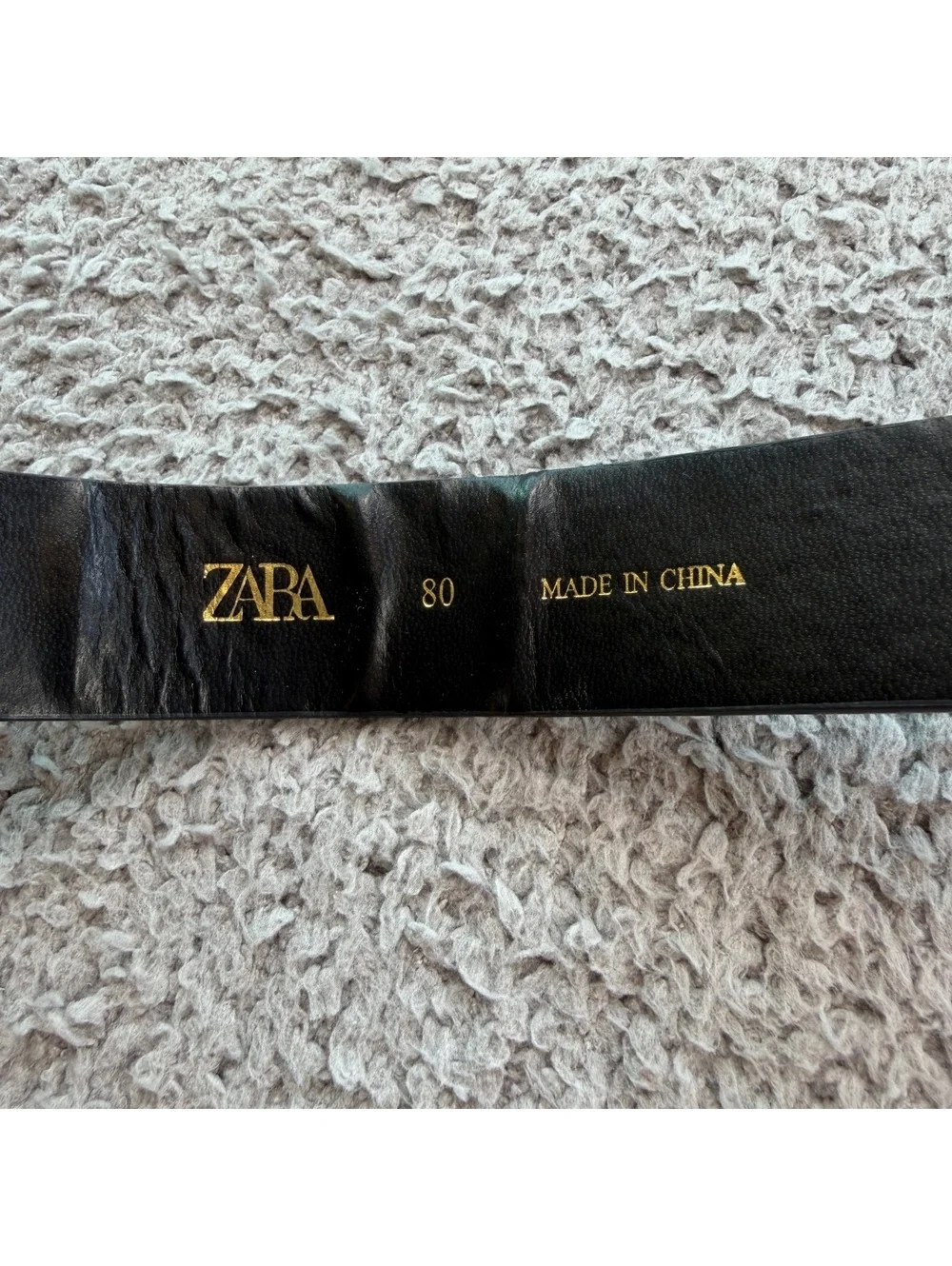 Zara Black Faux Leather Rhinestone Crystal Buckle Statement Belt Women 80/32